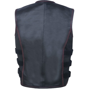 Gilet court punk pour moto, taille plus, à trous, style décontracté, veste pour homme, VES-0018 - Product Image 4