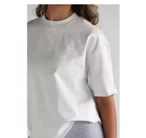 T-shirts lourds pour femmes t-shirt décontracté pour femmes t-shirt surdimensionné femmes respirant 100% coton tissu - Product Image 2