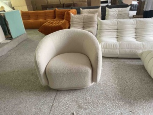 Modern Fabric Boucle Arm Leisure Lounge Chair Modern Furniture Fabric Swivel Armchair Living Room Chair for Home - Product Image 2