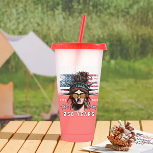Toptan 2026 Çok Satan ABD Özgürlük Günü Hediyelik Plastik 16oz 24oz Soğuk Suyla Renk Değiştiren Parti Bardakları - Product Image 6