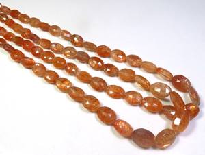 High Quality 18" Strand Natural Sunstone Faceted Beads 6-12mm Orange Oval Cut High Luster Dichroic <b>African</b> Gems Loose Gemstones - Product Image 4