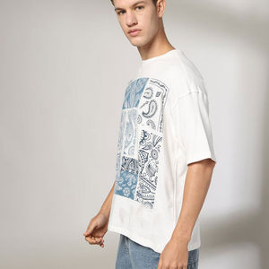 Camiseta de Hombre de Algodón 100% de Punto Grueso de 220g, Cuello en V, Corte Regular, Estilo Vintage, Personalizada, con Serigrafía - Product Image 2