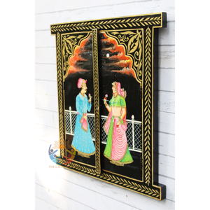Unique beau roi indien et reine peinture sur fenêtre en bois Style Antique noël nouvel an maison décoration murale cadeau - Product Image 3