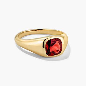LUCKYJIU Custom Jewellers Waterproof Tarnish Free Stainless Steel 18K Gold Plated Fashion Sparkling CZ <strong>Pinky</strong> Signet <strong>Ring</strong> - Product Image 2