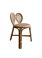 Assez petit mignon lapin oreille en osier rotin enfants chaise avec dossier tressé à la main fauteuil chambre meubles pour enfant