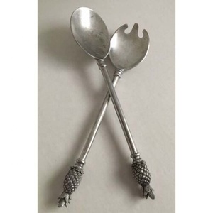 Wholesale Custom Vintage Design Handle Silver Mirror Polished Designer Salad <b>Serving</b> <b>Spoon</b> & Fork Set for Wedding - Product Image 2