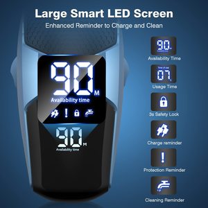 Rasoir Électrique USB pour Hommes, Utilisation Humide/Sèche, 6 Têtes, Étanche IPX7, Rasoir Rotatif Corps et Visage, Laveable, Têtes de Rechange pour Crâne Chauve - Product Image 5