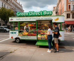 Rimorchio Mobile per Dolci, Pasticceria, Caffè e Alimenti, Carrello per Frutta e Verdura, Piccolo Food Truck con Cucina Completa - Product Image 2