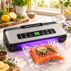 Petite machine de mise sous vide pour l'emballage alimentaire avec sacs réutilisables, tuyau de vide externe pour la cuisine <span class=keywords><strong>à</strong></span> domicile, bocaux, bouteilles, contenants - Product Image 1