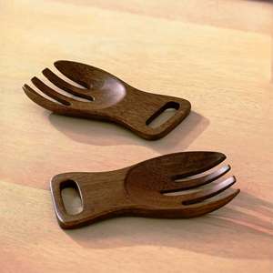 Set 2 Servidores de ensalada de madera SERVIDOR DE ENSALADA DE MADERA SET DE 2 HECHO A MANO ÚNICO KETCHENWAR - Product Image 6