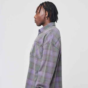 Nueva Camisa de franela a cuadros de manga larga para hombre con dos bolsillos y un botón estampado de moda 2025 - Product Image 4