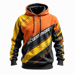 Sudadera con Capucha Sublimada para Hombre, Estilo Urbano Holgado, Duradera, Personalizada, 100% Poliéster, Mezcla de Algodón Básico, Diseño Diario - Product Image 3