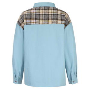 Chaqueta vaquera de algodón recortada azul claro al por mayor de Pakistán para mujer, pantalones vaqueros transpirables de manga larga para Otoño e Invierno - Product Image 3