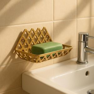 Porte-savon en laiton poli à la main pour une décoration de salle de bain de haute qualité mettant en valeur l'artisanat et la brillance métallique riche - Product Image 2