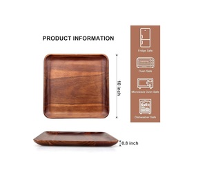 Bandeja de madera de acacia Fabricante y exportador Diseño hecho a mano Bandeja de madera para servir Bandeja para barbacoa - Product Image 4