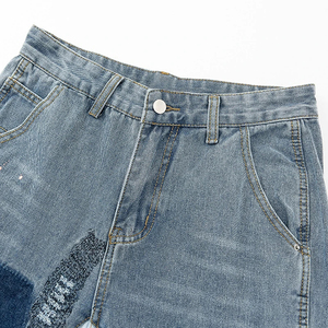 Pantalon en jean noir à carreaux coupe droite pour homme, nouvelle collection, taille haute, tricoté, style skater pour grands garçons - Product Image 3