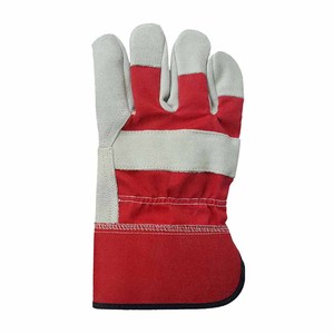 Gants de tronçonneuse résistants aux coupures en cuir de chèvre main gauche tronçonneuse sécurité Durable Duty gants de travail lourds noir rouge - Product Image 4
