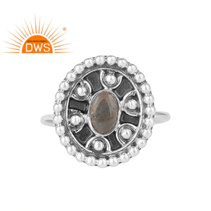 Hot Selling Oxidized Sterling Silver Natural <b>Labradorite</b> Gemstone Stackable <b>Ring</b> Custom Jewelry For Women Gift For Her - Product Image 1