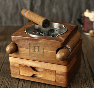 Cenicero de madera creativo decorativo personalizado Cenicero portátil para exteriores e interiores de la India - Product Image 3