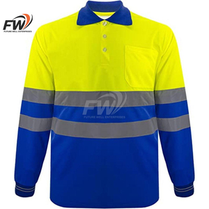 Camiseta Polo de Manga Larga de Seguridad de Alta Visibilidad Personalizada al por Mayor, con Tira Reflectante, para Construcción, Ingeniería, Logística, Ropa de Trabajo - Product Image 1
