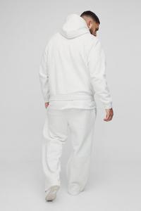 Fabrication OEM, sweat-shirt unisexe en molleton d'hiver à rayures, gris clair, respirant, 100% coton, coupe régulière, thermique - Product Image 3