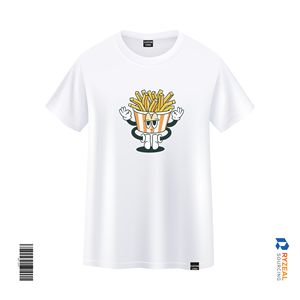 เสื้อยืดคอตตอนออกแบบเองขายส่ง เสื้อยืดผู้ชายทรงปกติสีขาว เสื้อยืดผู้ชายลายการ์ตูนคอกลมแขนสั้น - Product Image 3