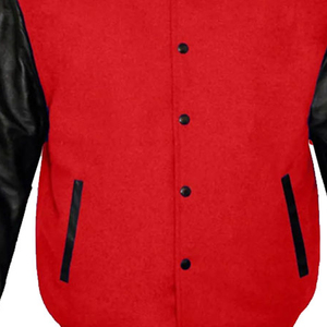 Chaqueta de bombardero de bloque de color bordada personalizada para mujer, chaqueta universitaria de béisbol para hombre - Product Image 6