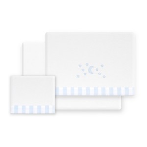 Parure de lit bébé 3 pièces style classique en flanelle, modèle Luna Estrellas - Techniques de tissage - Product Image 1