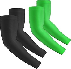 4 pares de mangas para brazos para hombre, mangas para voleibol, mangas de compresión, mangas con protección solar UV, mangas para brazos de béisbol - Product Image 1