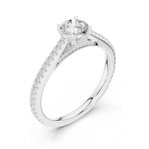 Anillo de Compromiso con Diamante de Laboratorio Redondo Brillante de 0.96 CT para Mujer, Claridad VVS-VS EF, Oro de 18K, 14K, 10K y Plata 925, Color Rosa - Product Image 4