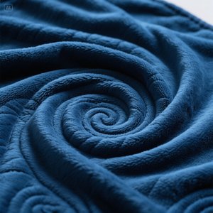 ผ้าห่มขนแกะเนื้อนุ่มออกแบบลายนูนเป็นเกลียวสีน้ำเงินเข้มให้มีความสบายปรับขนาดได้ - Product Image 6