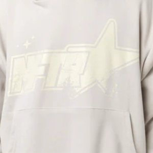 เสื้อฮู้ดดี้ผู้ชายสีเทาขนาดใหญ่พิเศษ 380GSM ผ้าฝ้ายออร์แกนิคน้ำหนักมาก สไตล์สตรีทแวร์ พร้อมลายดาวสไตล์เรโทร - Product Image 6