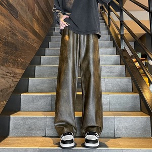 กางเกงหนัง8XL ขนาดใหญ่พิเศษสำหรับผู้ชายกางเกงหนังพียูสำหรับผู้หญิงกางเกงขากว้างทรงหลวมใส่สบายและนุ่ม - Product Image 4