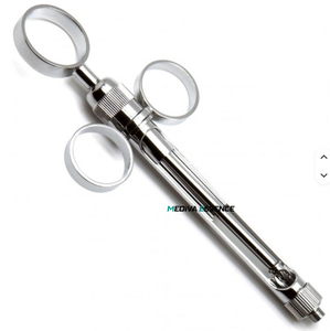 Seringue d'aspiration manuelle dentaire en acier inoxydable, instruments chirurgicaux, lot de 3 instruments, anneau de piston à double embout, poignée à pouce - Product Image 1