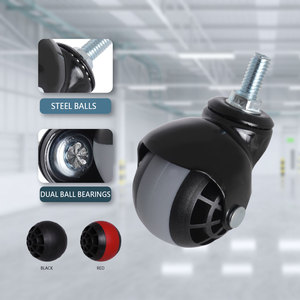 Roue pivotante en acier de 2 pouces avec revêtement électrolytique, tige de 3/8 po, double roulement à billes, usage léger - Product Image 4