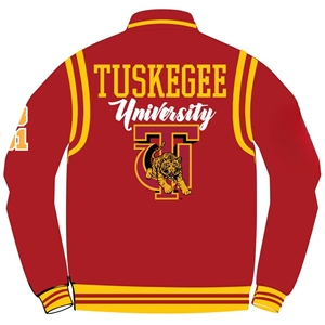Chaqueta Universitaria Unisex de Invierno, Transpirable, de Punto, de Poliéster/Algodón, con el Logotipo de la Mascota Dorada de la Universidad de Tuskegee, Estilo Universitario - Product Image 2