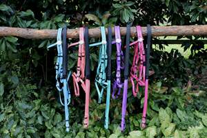 Bridon d'équitation pour dressage, cristaux or rose, cuir durable, rênes en PVC, logo personnalisé, surpiqûres fantaisie, sports équestres de course et d'équitation - Product Image 4