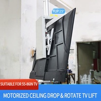 JGST Nouveau support de télévision motorisé à suspension télescopique cachée pour plafond, orientable et entièrement articulé, avec télécommande, capacité 86 pouces