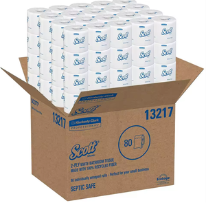 Papel Higiénico de Pulpa Reciclada Ecológico, Resistente y de Alta Calidad, Grado Estándar, 2 Capas, Blanco, Enrollado, 37,840 Hojas, Paquete de 80 |   473 - Product Image 1