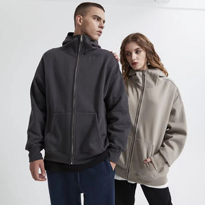 Fabricante personalizado Fleece Cotton Full Zip Up Hoodie Puff Print Acid Washed Hoodies - Product Image 1