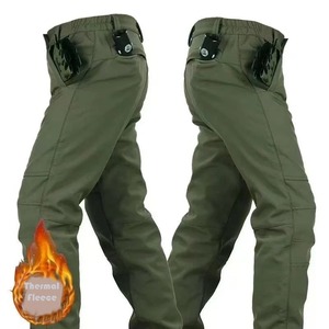 Pantalon cargo pour homme, décontracté, hiver, automne, polaire, imperméable, respirant, écologique, 100% coton, randonnée, camping, peau de requin, droit, mi-long - Product Image 6