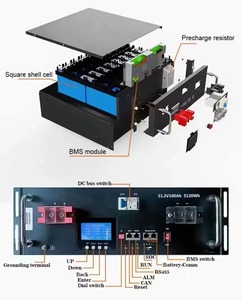 48V 200Ah 리튬 철 인산염 태양 전지 벽걸이 형 가정용 에너지 저장 장치 IP65 <span class=keywords><strong>BMS</strong></span> 5kWh/10kWh 용량 CAN 통신 - Product Image 4