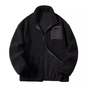Manteau en polaire pour hommes, veste de sports d'hiver zippée avec capuche, pull décontracté, vêtements d'extérieur de fitness, doublé, brodé, avec motif de teinture - Product Image 1