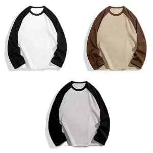 Customize Solid Pattern 100% Cotton <b>Men's</b> <b>T</b>-<b>shirt</b> High Quality Breathable Lightweight Oversized Fit <b>Long</b> <b>Sleeve</b> - Product Image 2