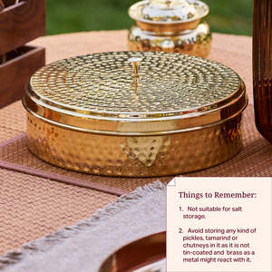 Pot à épices artisanal en laiton avec couvercle martelé, stockage hermétique pour la cuisine, design chinois traditionnel - Product Image 4