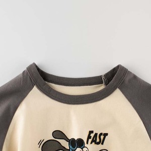 T-shirt à manches raglan pour homme, imprimé chien de dessin animé, course rapide sur route, col rond, coupe régulière, décontracté, en jersey de coton - Product Image 4