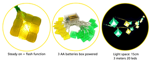 Guirnalda de luces impermeables de Ramadán, diseño cuadrado musulmán amarillo verde, decoración de jardín <span class=keywords><strong>para</strong></span> interiores/exteriores, clasificación IP65 <span class=keywords><strong>para</strong></span> Navidad - Product Image 6