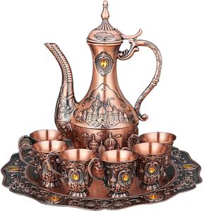 Handmade <b>Turkish</b> Coffee Pot Metal Hammered Design with Wooden Handle for Restaurants and Hotels Wholesale Available - Product Image 4