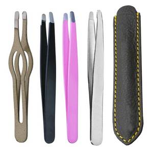 Pinzas de cejas de acero inoxidable, venta al por mayor, OEM/ODM, etiqueta privada personalizada, para cosmética - Product Image 6