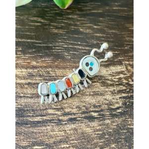 Broche Howard Shelendewa Caterpillar en argent sterling incrusté de pierres multiples P - Product Image 1
